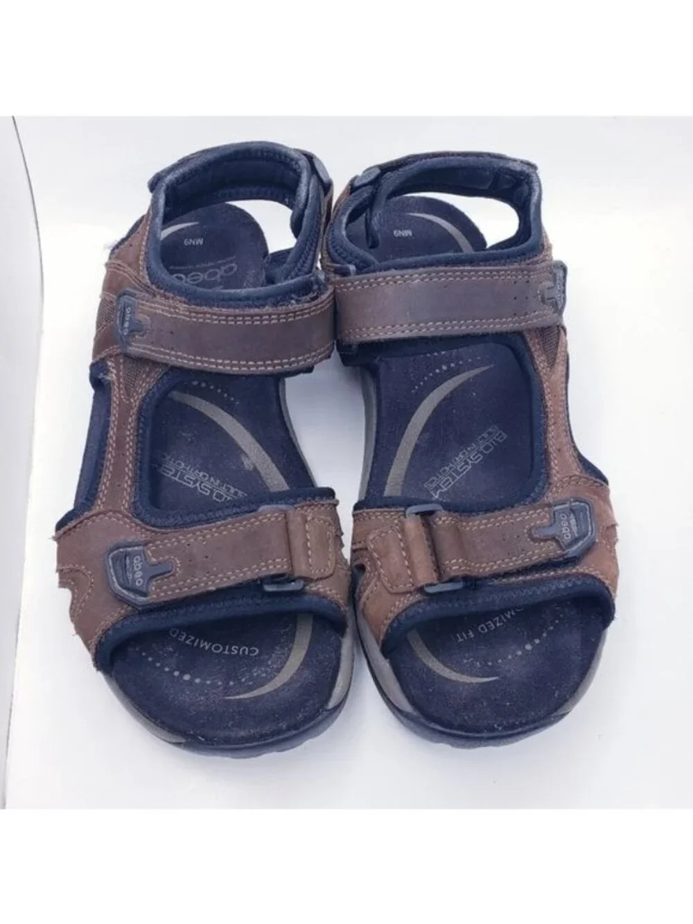 Abeo Davenport Biosystem Brown Trail Hiking Comfort Sandals Men's Size 9